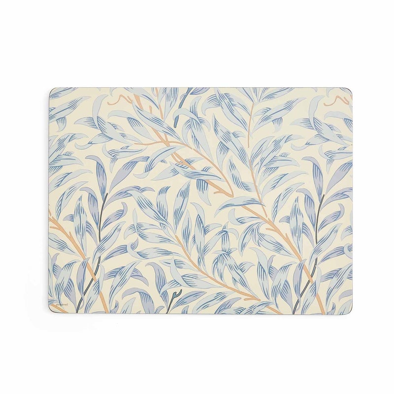 Pimpernel Morris & Co Willow Bough Blue Placemats, Set of 4 - Soft Blue Botanical Mats with Cork Backing for Dining Table Decor & Modern Tableware Accent for Everyday Meals at Home & Restaurants Use - Image 2